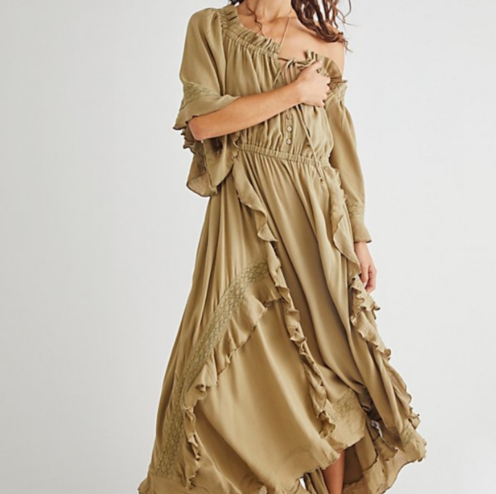 Free People Beach Bliss Maxi Dress - Curly Willow - XL
